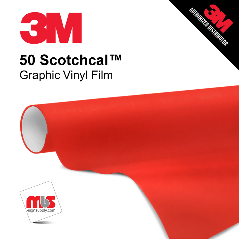 24'' x 10 Yards 3M™ Series 50 Scotchcal Gloss Light Red 5 Year Unpunched 3 Mil Calendered Graphic Vinyl Film (Color Code 044)